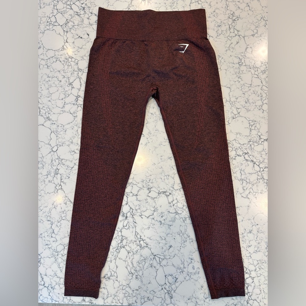 Gymshark Vital Seamless Leggings in Burgundy Marl